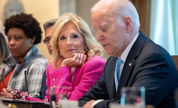 Joe Biden and Jill Biden attend a cancer Cabinet meeting, Wednesday, Sept. 13, 2023, in the Cabinet Room of the White House. (Official White House photo by Erin Scott)