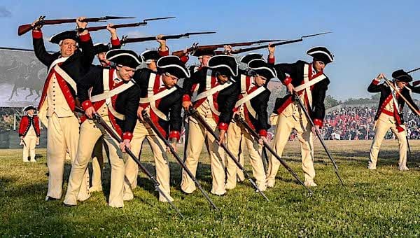 Soldiers assigned to the 3rd U.S. Infantry Regiment, known as 'The Old Guard,' and the U.S. Army Band, 'Pershing's Own,' participate in a Twilight Tattoo at Joint Base Myer-Henderson Hall, Virginia, June 14, 2023. (U.S. Army photo by Sgt. David Resnick)