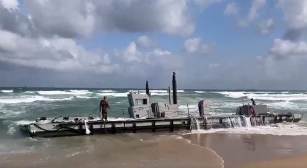 Biden's $320 million Gaza pier has detached (video screenshot)