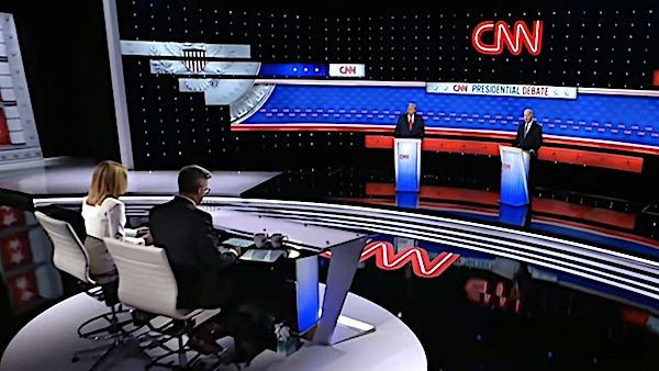 Donald Trump and Joe Biden in the first presidential debate in Atlanta, Georgia, on Thursday, June 27, 2024.