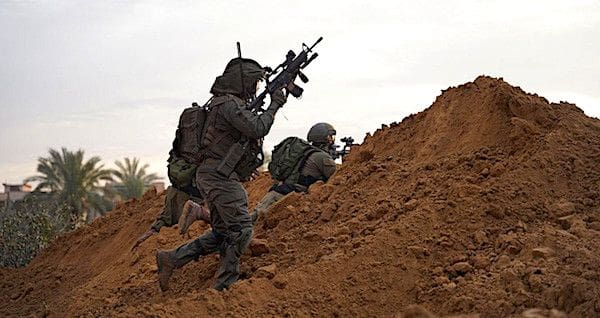 Israeli forces operating in the Gaza Strip on Sunday, Feb. 18, 2024. (IDF photo)