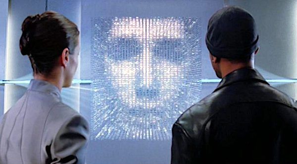 Fiona Hogan, center, plays the artificial intelligence mastermind V.I.K.I. in 2004's 'I, Robot' starring Will Smith. (Courtesy Twentieth Century Fox)
