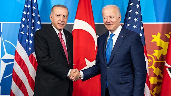 Joe Biden attends a bilateral meeting with President Recep Tayyip Erdogan of Turkey during the NATO Summit, Wednesday, June 29, 2022, at IFEMA Madrid in Madrid. (Official White House photo by Adam Schultz)