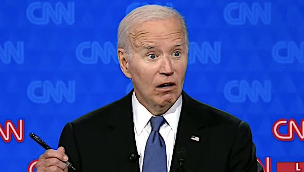 Joe Biden in the first presidential debate in Atlanta, Georgia, on Thursday, June 27, 2024.