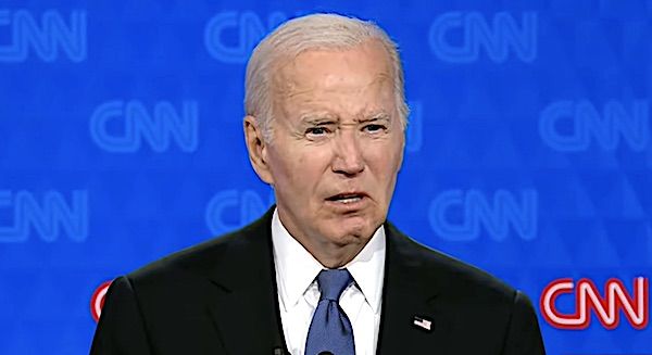 Joe Biden in the first presidential debate in Atlanta, Georgia, on Thursday, June 27, 2024.