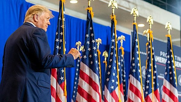 President Donald J. Trump arrives on stage at the Protecting America's Seniors event Friday, Oct. 16, 2020, at the Caloosa Sound Convention Center & Amphitheater in Fort Myers, Florida. (Official White House photo by Shealah Craighead)