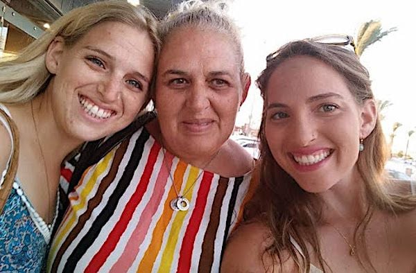 Simona Sternbrecher, center, flanked by her daughters, Doron, left, and Yamit (Courtesy)
