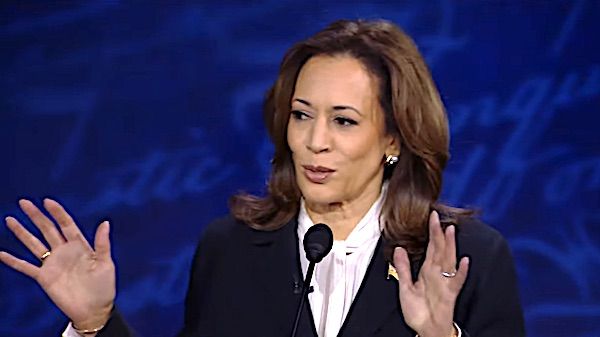 Kamala Harris debates President Donald Trump in Philadelphia on Tuesday, Sept. 10, 2024 (Video screenshot)