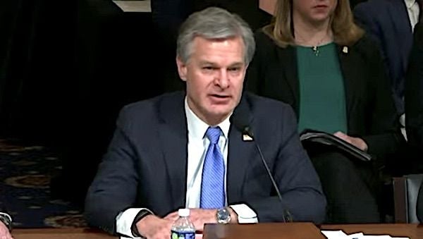 FBI Director Christopher Wray testifies before Congress on Tuesday, Nov. 15, 2022. (Video screenshot)
