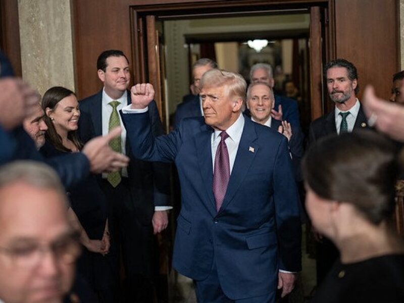 President Donald J. Trump enters the U.S. House of Representatives to address a Joint Session of Congress on Tuesday, March 4, 2025 (Official White House photo)