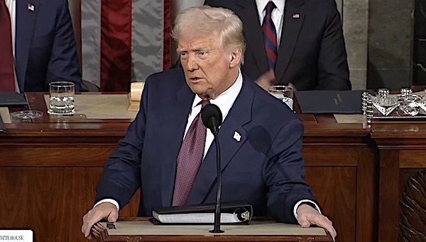 President Donald J. Trump addresses a Joint Session of Congress on Tuesday, March 4, 2025 (Video screenshot)