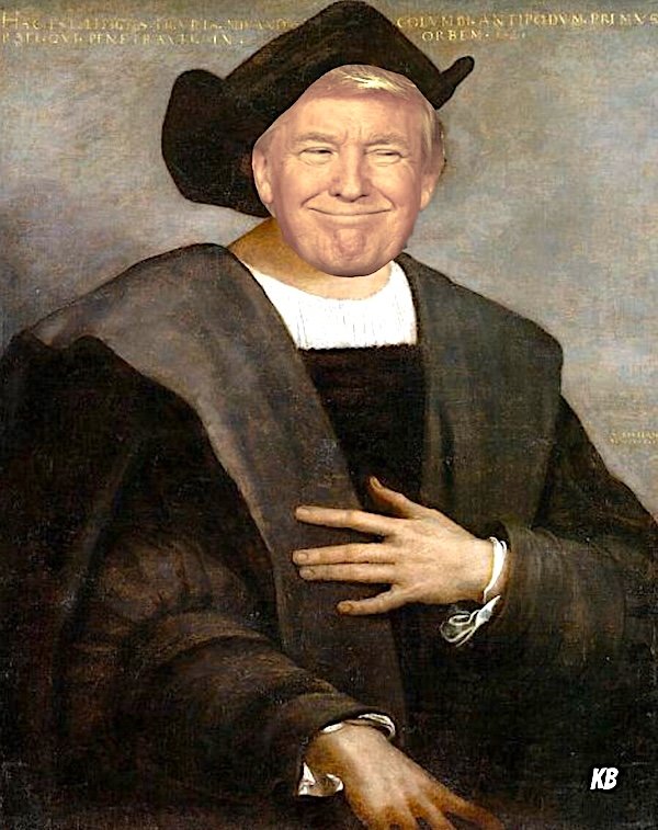 President Donald Trump is portrayed as Christopher Columbus in a reply on Truth Social