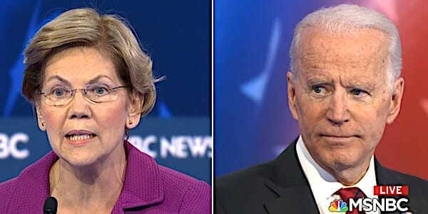 Elizabeth Warren and Joe Biden (MSNBC video)