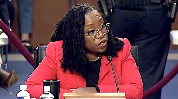 Judge Ketanji Brown Jackson testifies to the Senate Judiciary Committee on March 22, 2022. (Video screenshot)