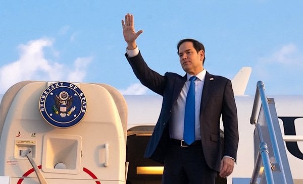 U.S. Secretary of State Marco Rubio departs Jeddah, Saudi Arabia, Wednesday, March 12, 2025. (Official State Department photo by Freddie Everett)