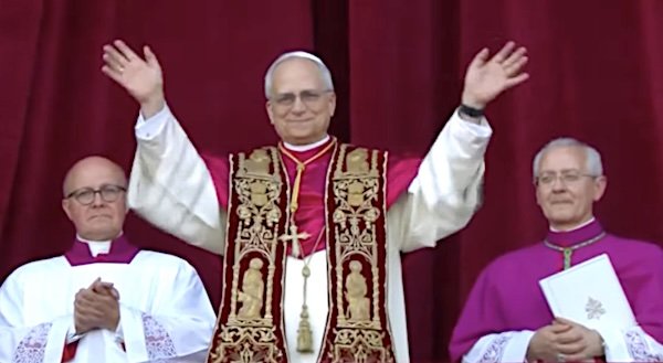 Pope Leo XIV makes his first appearance on Thursday, May 8, 2025 (Video screenshot)