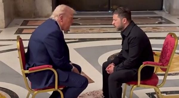 Trump and Zelenskyy meet privately at St. Peter’s Basilica (video screenshot)