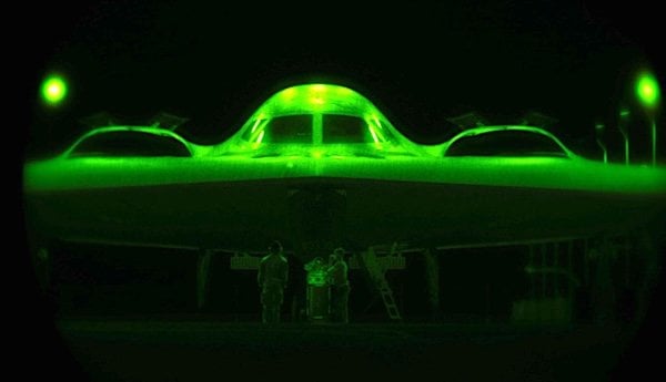 Seven B-2A Spirit bombers prepare to depart Whiteman AFB, Missouri, for Operation MIDNIGHT HAMMER to strike Iranian nuclear facilities on Saturday, June 21, 2025. (Courtesy 509th Bomb Wing)
