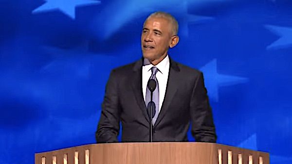 Barack Obama speaks on Night 2 of the Democratic National Convention in Chicago on Tuesday, Aug. 20, 2024. (Video screenshot)