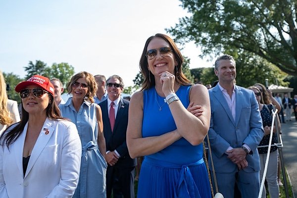 U.S. Secretary of Agriculture Brooke Rollins watches President Donald Trump deliver remarks before signing the One Big Beautiful Bill Act on the South Lawn of the White House, Friday, July 4, 2025, during the 4th of July picnic. (Official White House photo by Molly Riley)