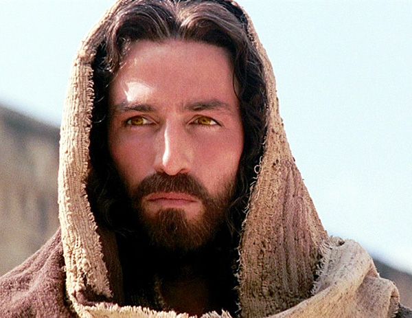 Actor Jim Caviezel portraying Jesus in 